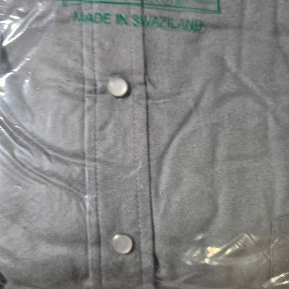 Haband Mens XX Button Up Shirt Grey Solid Classic Cotton Blend 14D NIP - Picture 4 of 5
